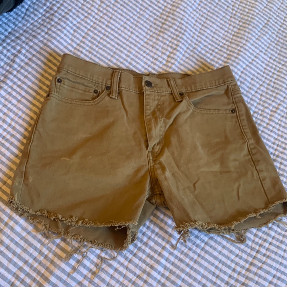 Levi’s 513 tan cutoff Jean shorts